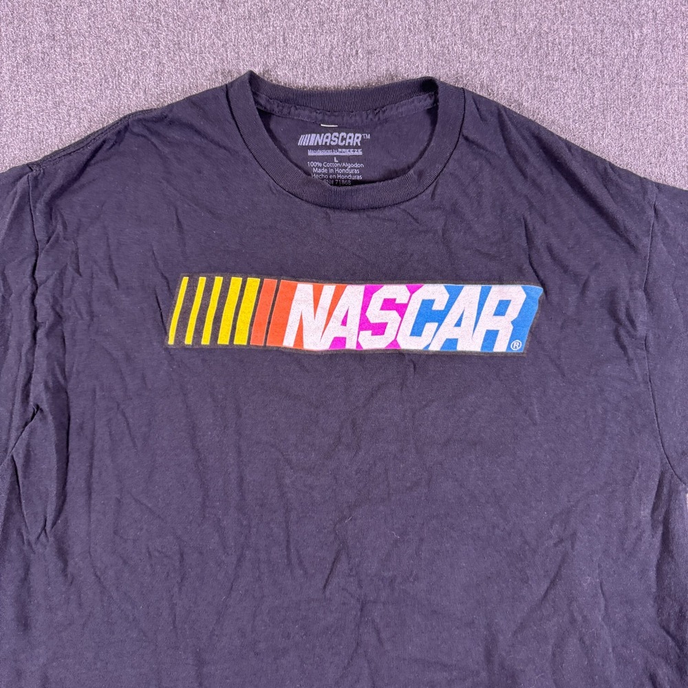 Vintage Nascar Unisex Black Daytona #500 Speedway Racer Car Graphic T-Shirt Sz L